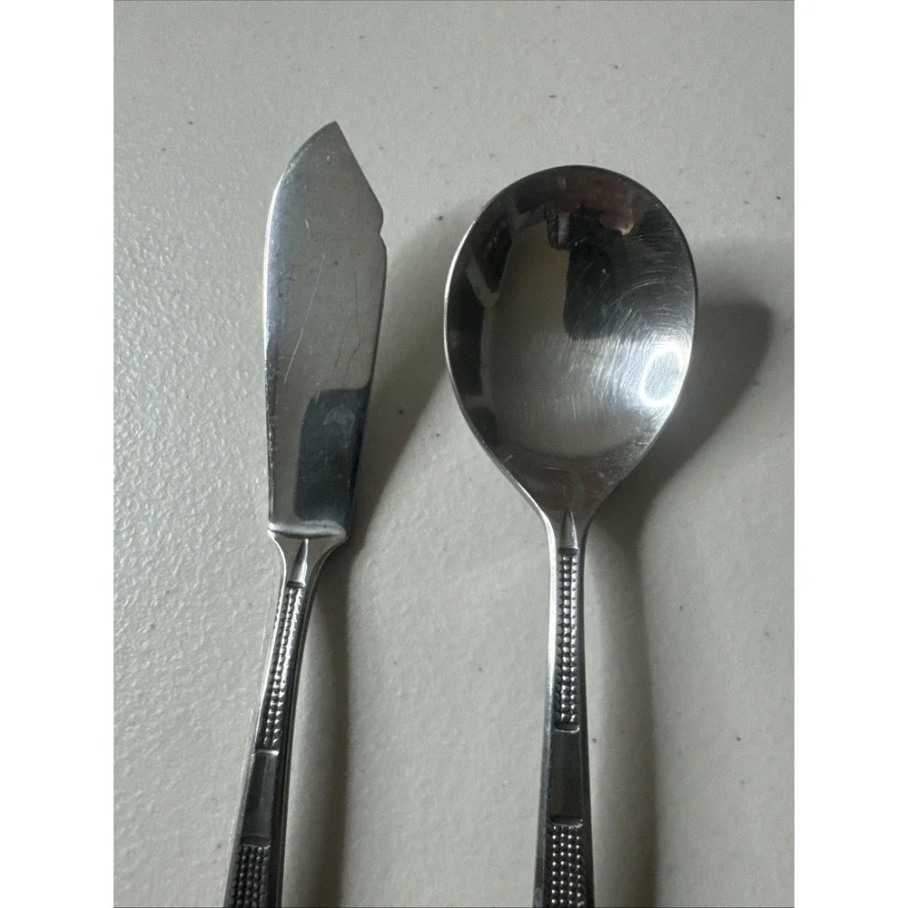 Vintage‎ Nirzanna Stanley Robert's Stainless Sugar Spoon/ Knife Flatware Japan